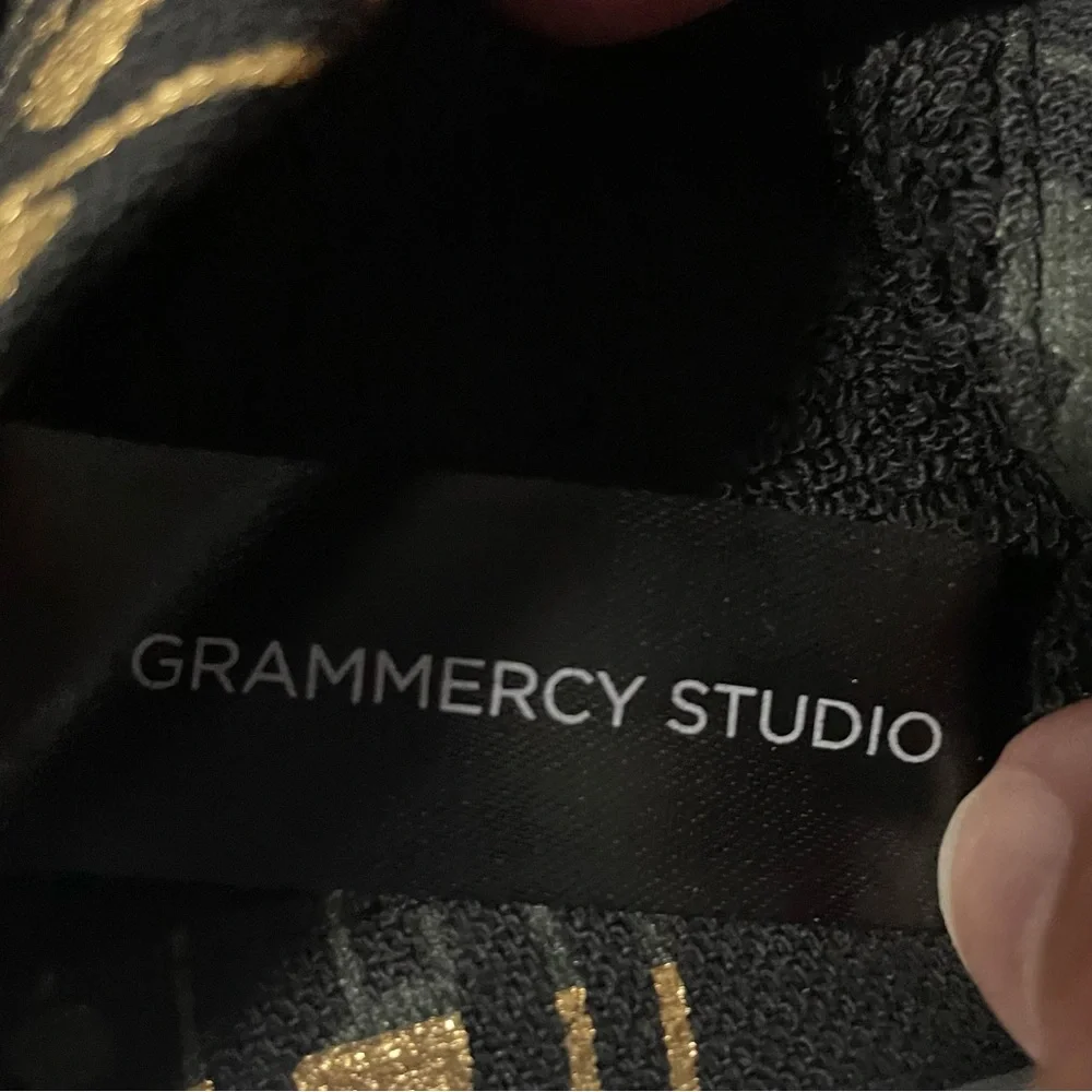 NWT Gramercy Studio Black and Gold Pumpkin Towel Set of 2